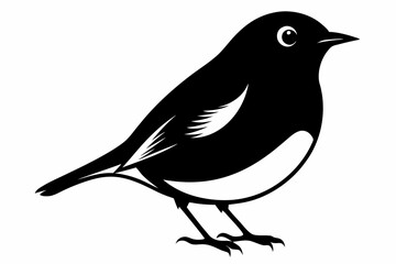 robin silhouette line art vector illustration with a white background