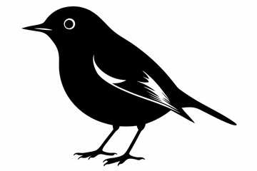 Obraz premium robin silhouette line art vector illustration with a white background