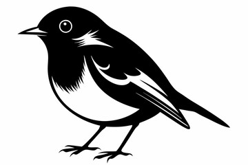 robin silhouette line art vector illustration with a white background
