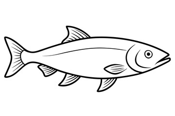 salmon silhouette line art vector illustration with a white background
