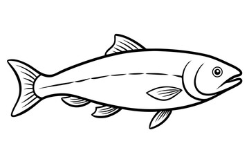 salmon silhouette line art vector illustration with a white background