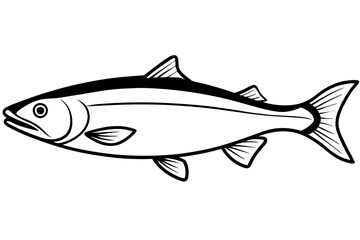salmon silhouette line art vector illustration with a white background