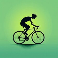 Fototapeta premium Cyclist silhouette on a bicycle