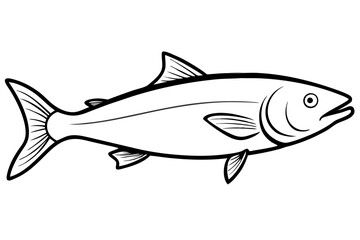 salmon silhouette line art vector illustration with a white background