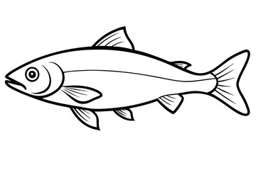 salmon silhouette line art vector illustration with a white background