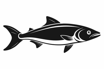 salmon silhouette line art vector illustration with a white background