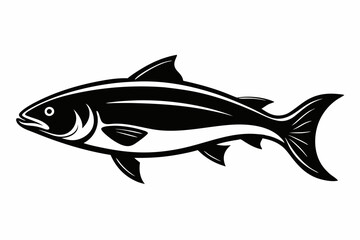 salmon silhouette line art vector illustration with a white background