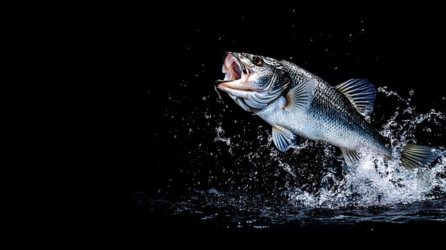 Splashing bass wild motion image