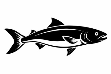 salmon silhouette line art vector illustration with a white background