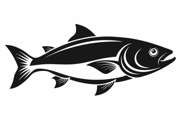 salmon silhouette line art vector illustration with a white background