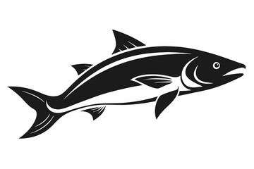 salmon silhouette line art vector illustration with a white background