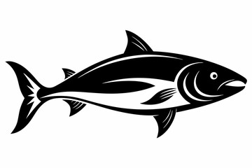 salmon silhouette line art vector illustration with a white background