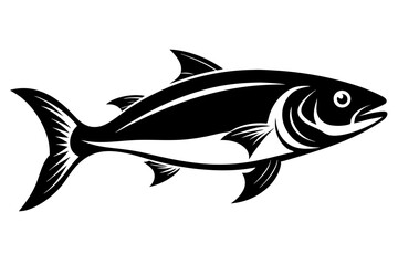salmon silhouette line art vector illustration with a white background