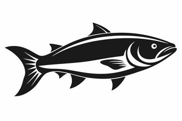 salmon silhouette line art vector illustration with a white background