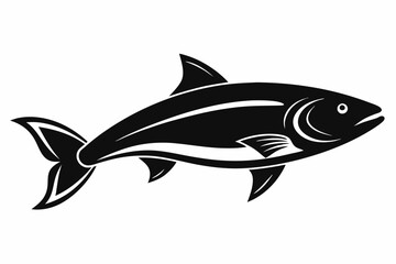 salmon silhouette line art vector illustration with a white background