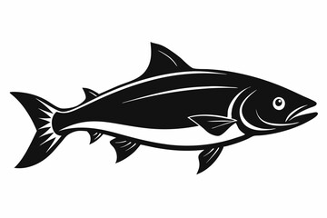 salmon silhouette line art vector illustration with a white background