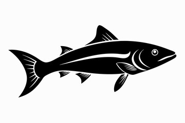 salmon silhouette line art vector illustration with a white background
