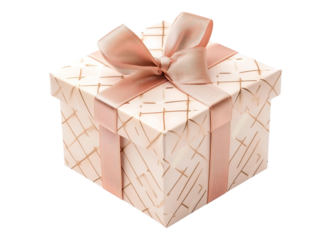 Chic Geometric Pattern Box with Rose Gold Ribbon