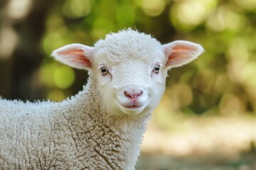 Fototapeta premium Cute lamb in a natural setting