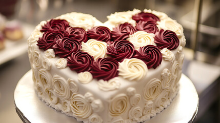 wedding cake decorated with roses