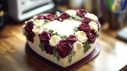 heart shaped chocolate cake