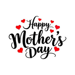 Bold Script Happy Mother's Day Vector | White Background, Ribbon Style | Editable Design File