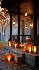 Obraz premium Autumn Porch Scene