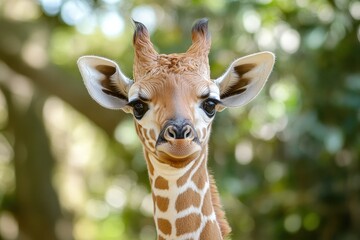 Obraz premium Baby giraffe portrait (1)