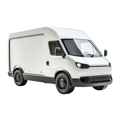 Branded Electric Van on transparent background