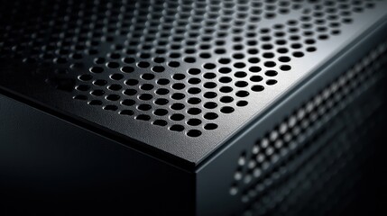 Dark Gray Metal Enclosure with Perforated Ventilation