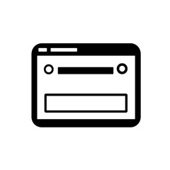 Simplified web browser window for digital interface and user experience concept