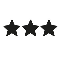 Obraz premium Three stars for rating and evaluation concept