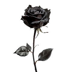 Black Rose Art on transparent background