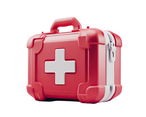 Obraz premium Red Medical Kit on transparent background
