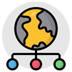Creative design icon of global network 
