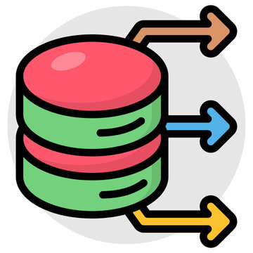 A flat design icon of database network 