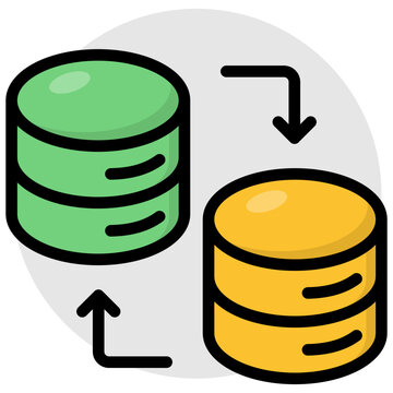 An icon design of database transfer 