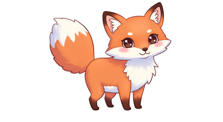 Obraz premium Cute Fox Standing – No Background