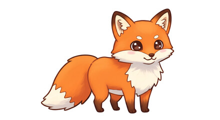 Fototapeta premium Cute Fox Standing – No Background