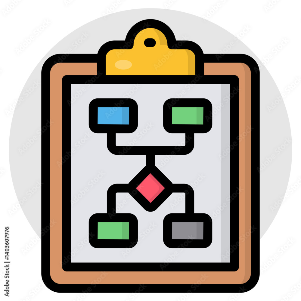 Wall mural conceptual flat design icon of hierarchy