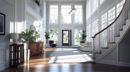 Obraz premium Artistic glass walled living room with modern features high resolution picture