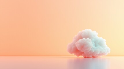 A 3D rendering of a cloud-like formation against a gradient background.