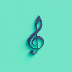 Obraz premium Minimalist music note icon
