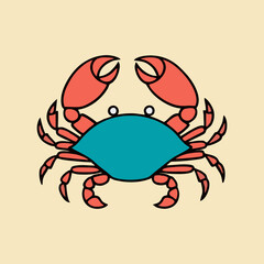 Simple crab icon logo with bold lines and minimal flat design