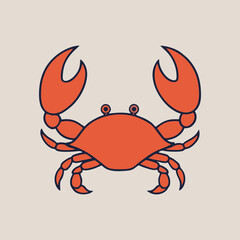 Modern minimal crab icon design in monochrome flat vector style