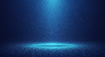 Fototapeta premium Abstract Glittering Blue Particle Background for Display Stage