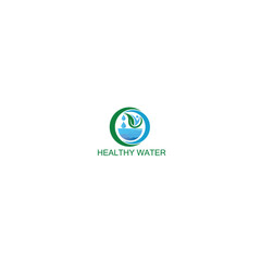 Creative healthy water logo design 