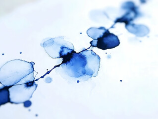 Luxury Blue Abstract Background Of Marble Liquid Art Design with Watercolor Ink and Fluid Texture on White Paper