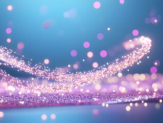 Magical Fire Light Effect on Transparent Background with Gradient Blue Color and Glittering Bokeh Effect