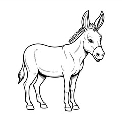 A black and white zebra illustration line art of a coloring page